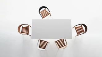 Monza outdoor with a wooden frame made of iroko and a black backrest with a Mart table rectangular