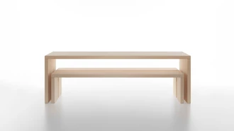 bench and bench table in massiv spruce group
