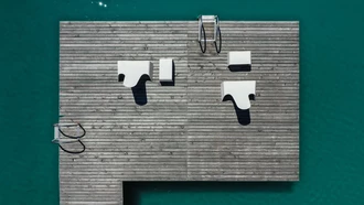 land lounge chair and land ottoman at lake caldaro