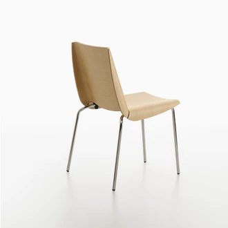 Millefoglie zebrano backrest and chromed metal frame