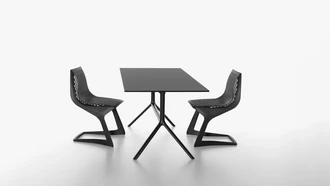 miura table rectangular and myto chair black