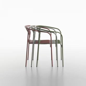 velit chair group moss green, oxide red and concrete grey