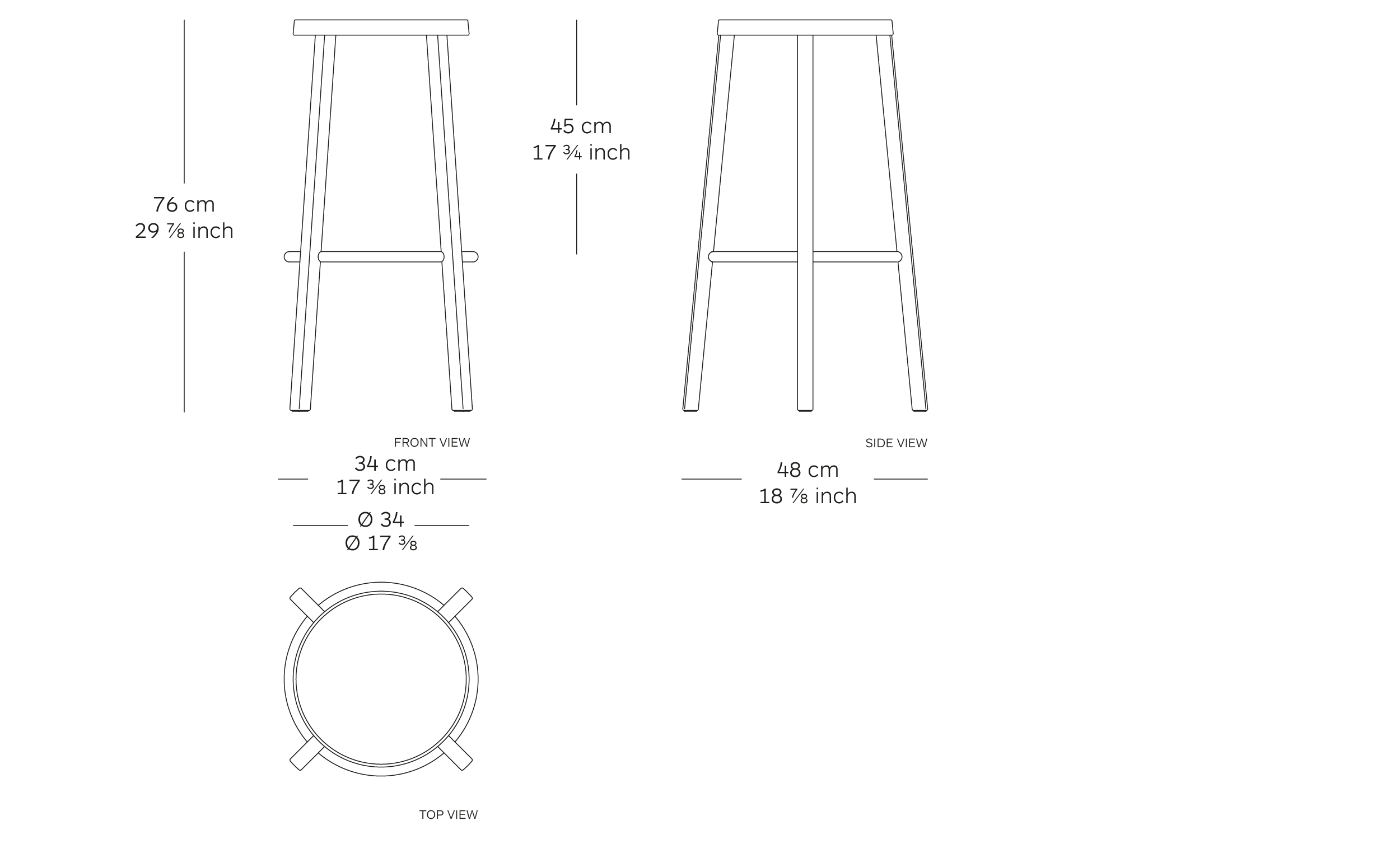 blocco stool dimensions