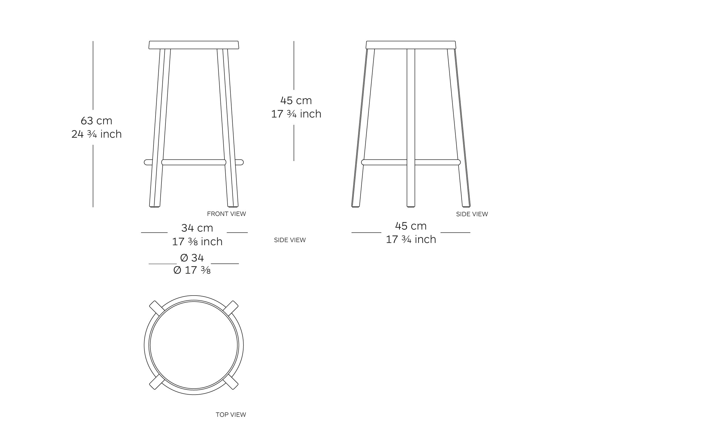 blocco stool dimensions