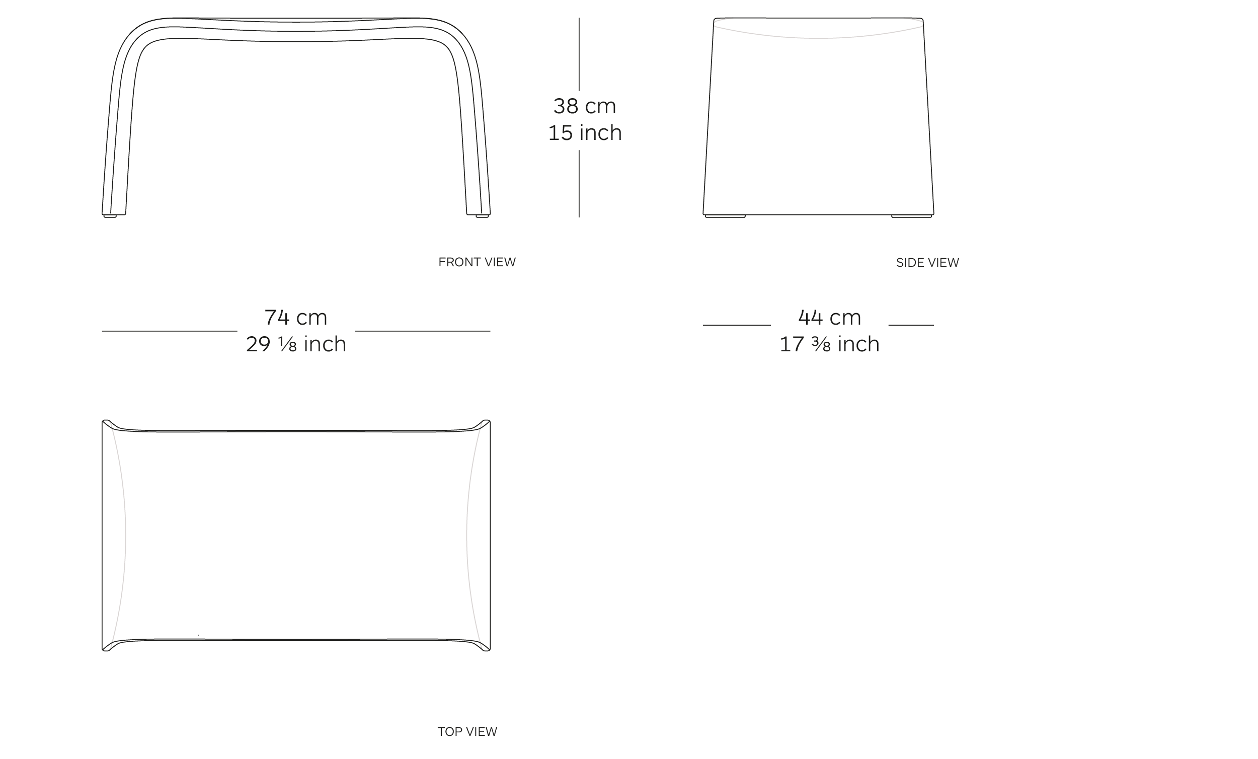 MOD. 1050-00 land ottoman dimensions