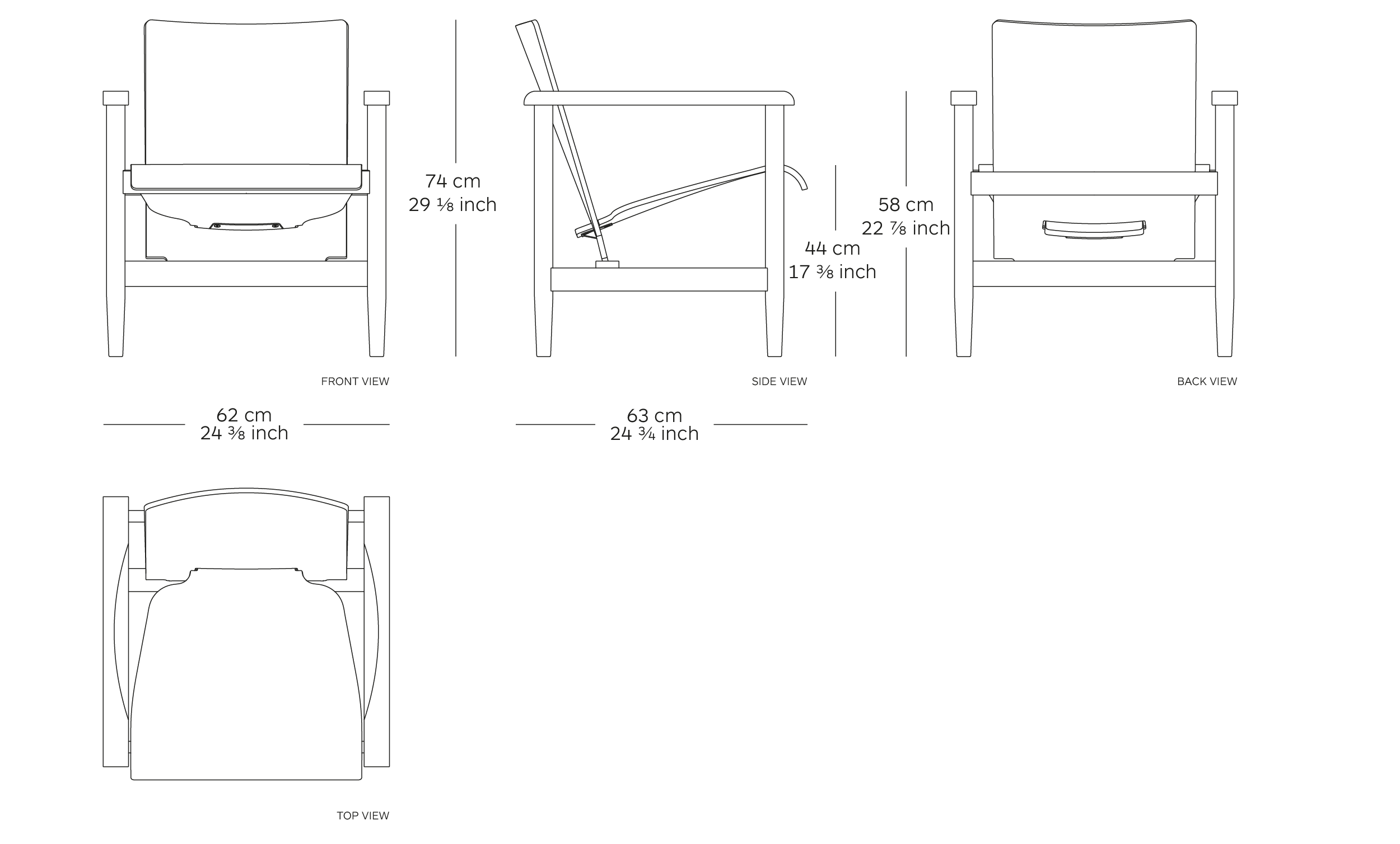 sol lounge chair dimensions