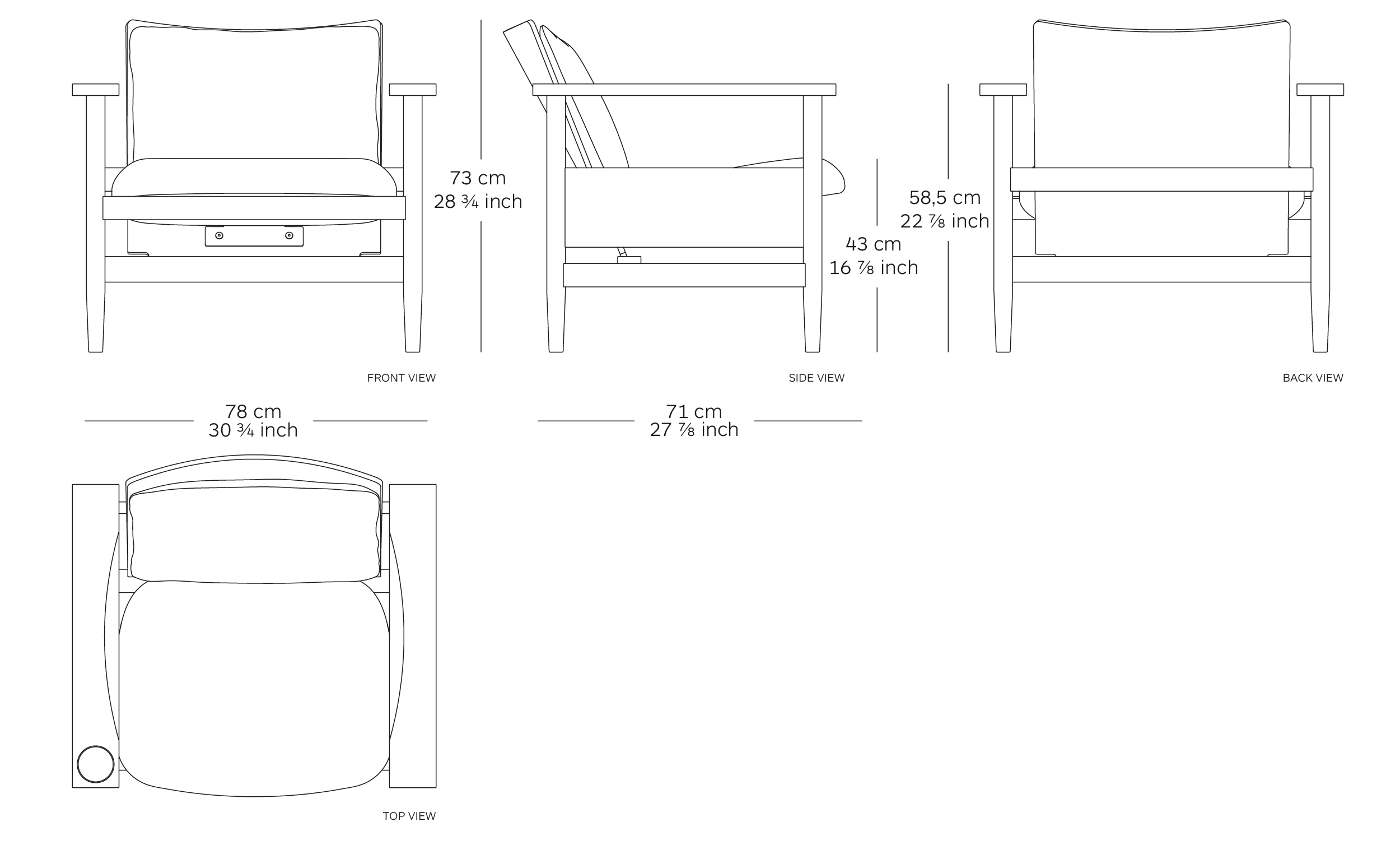 sombra lounge chair dimensions