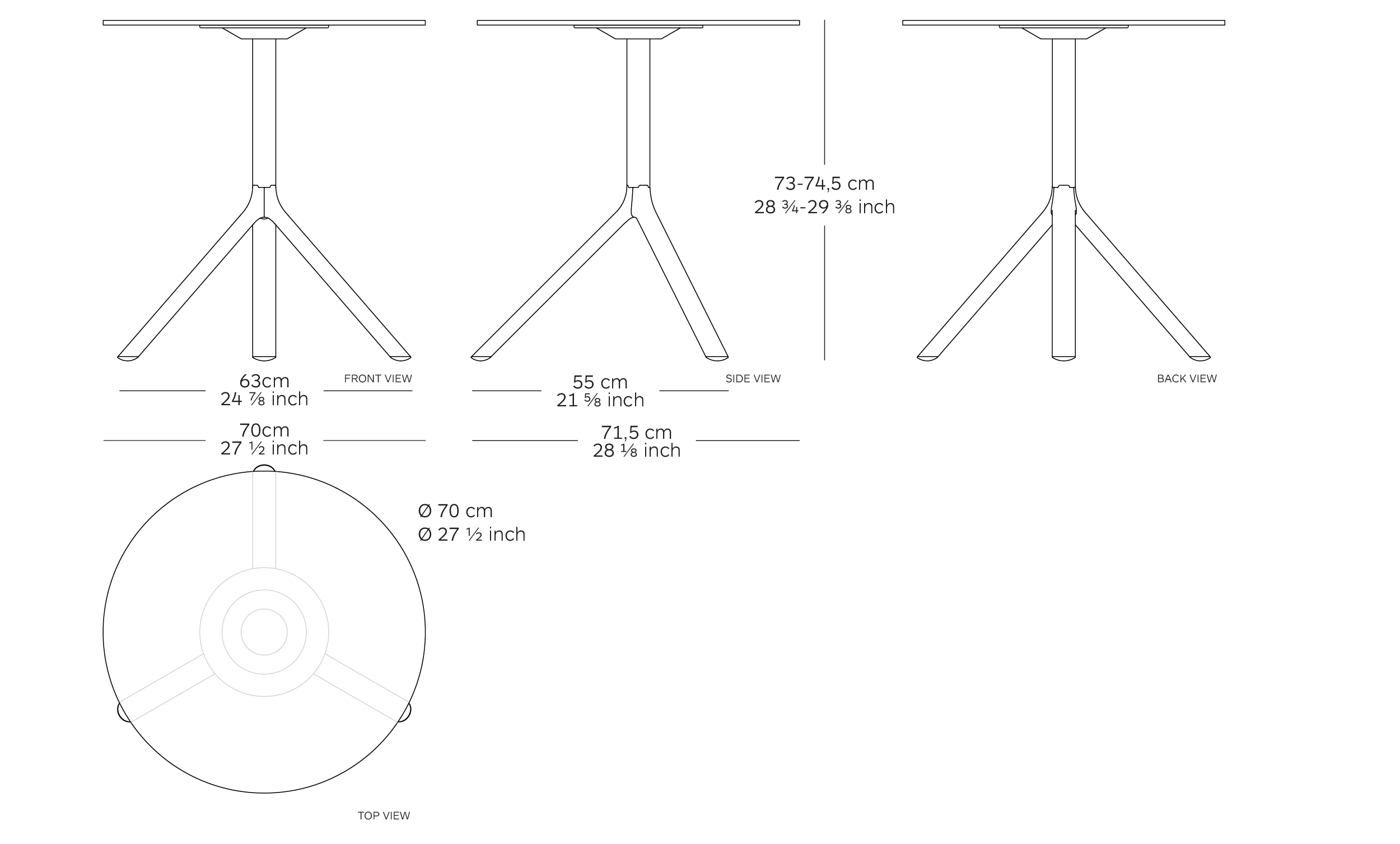 miura table dimensions
