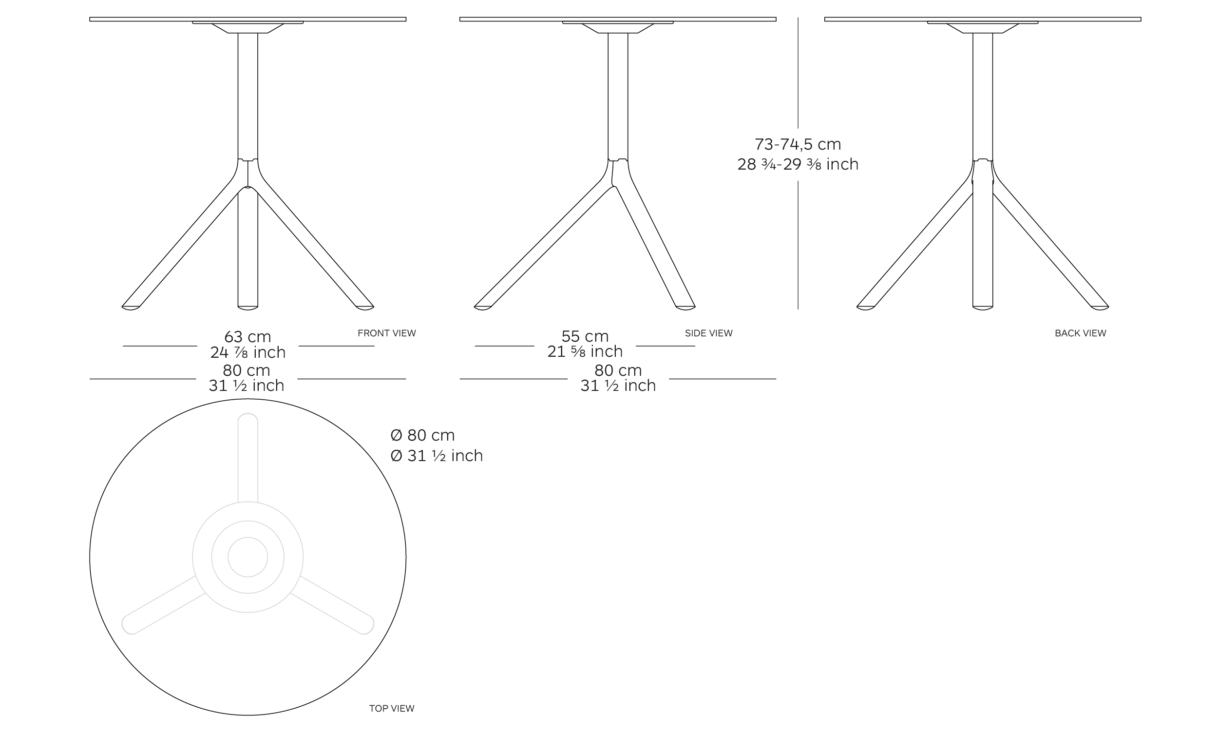 miura table dimensions