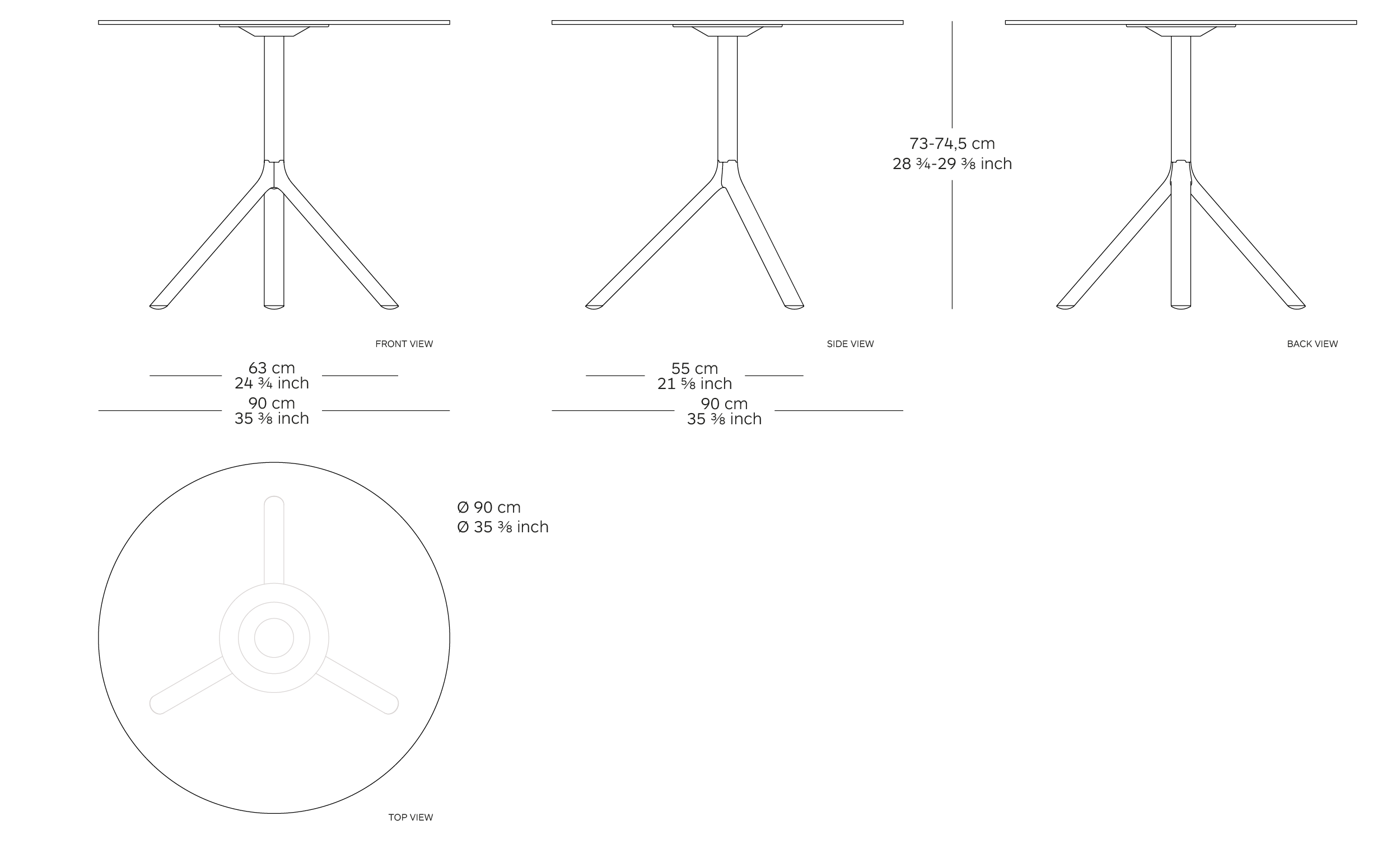 miura table dimensions