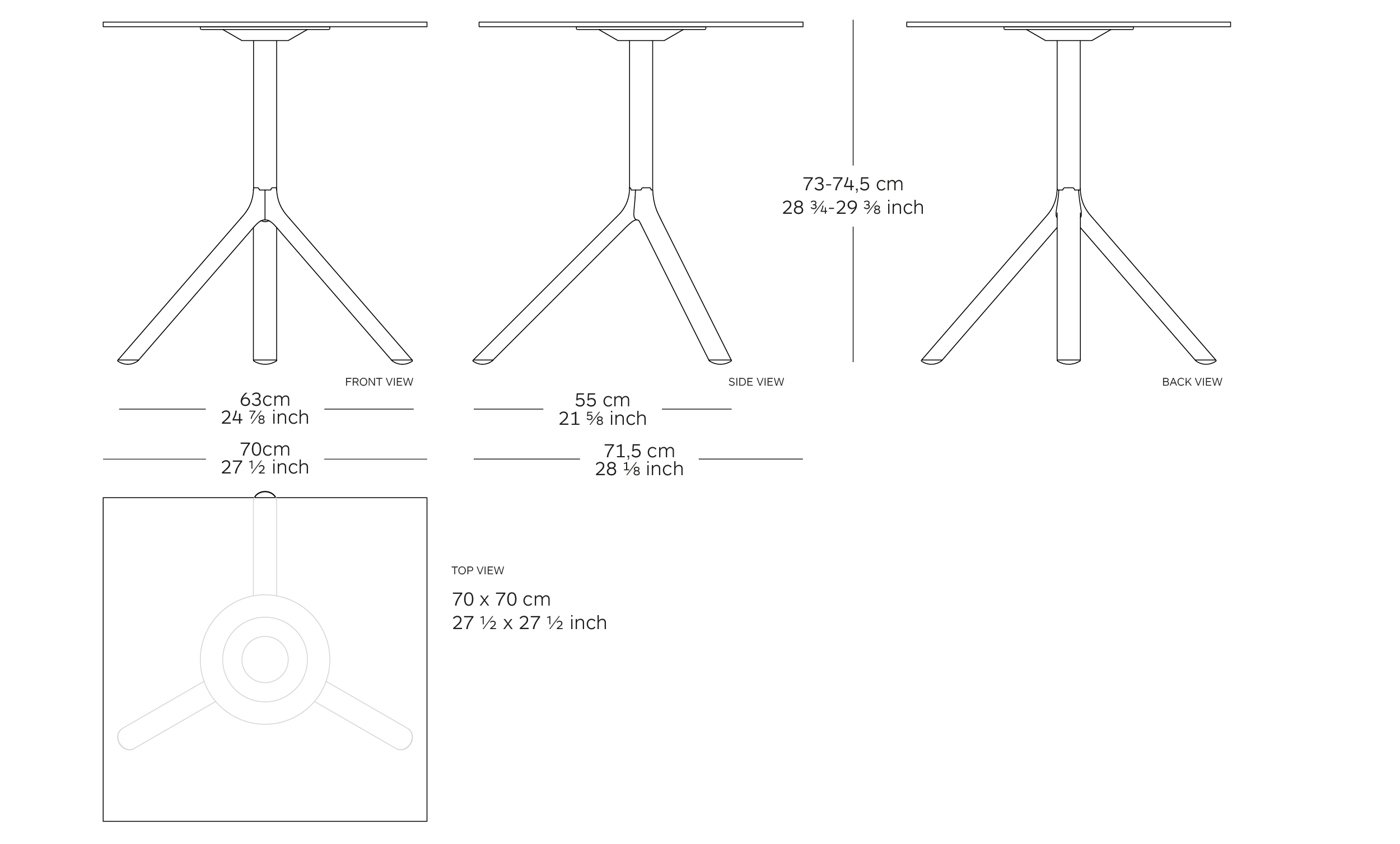 miura table dimensions