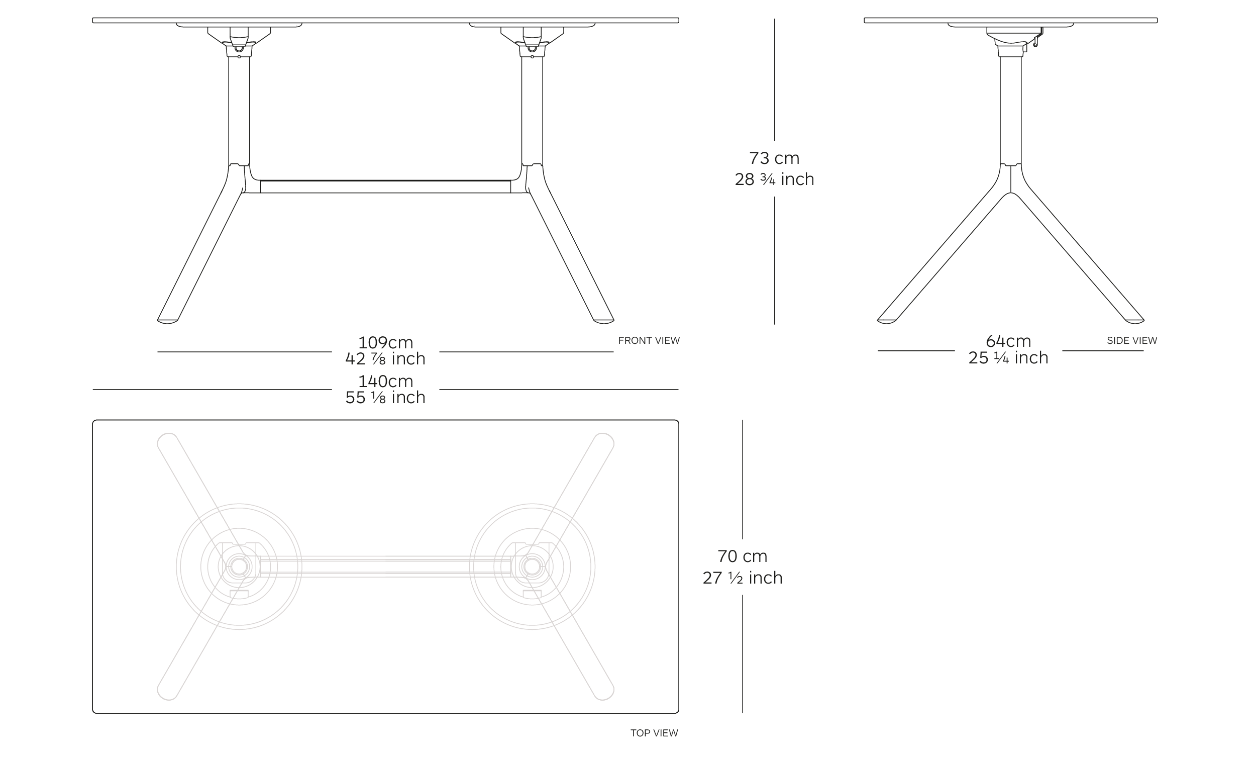 MOD. 9586-01 miura table dimensions