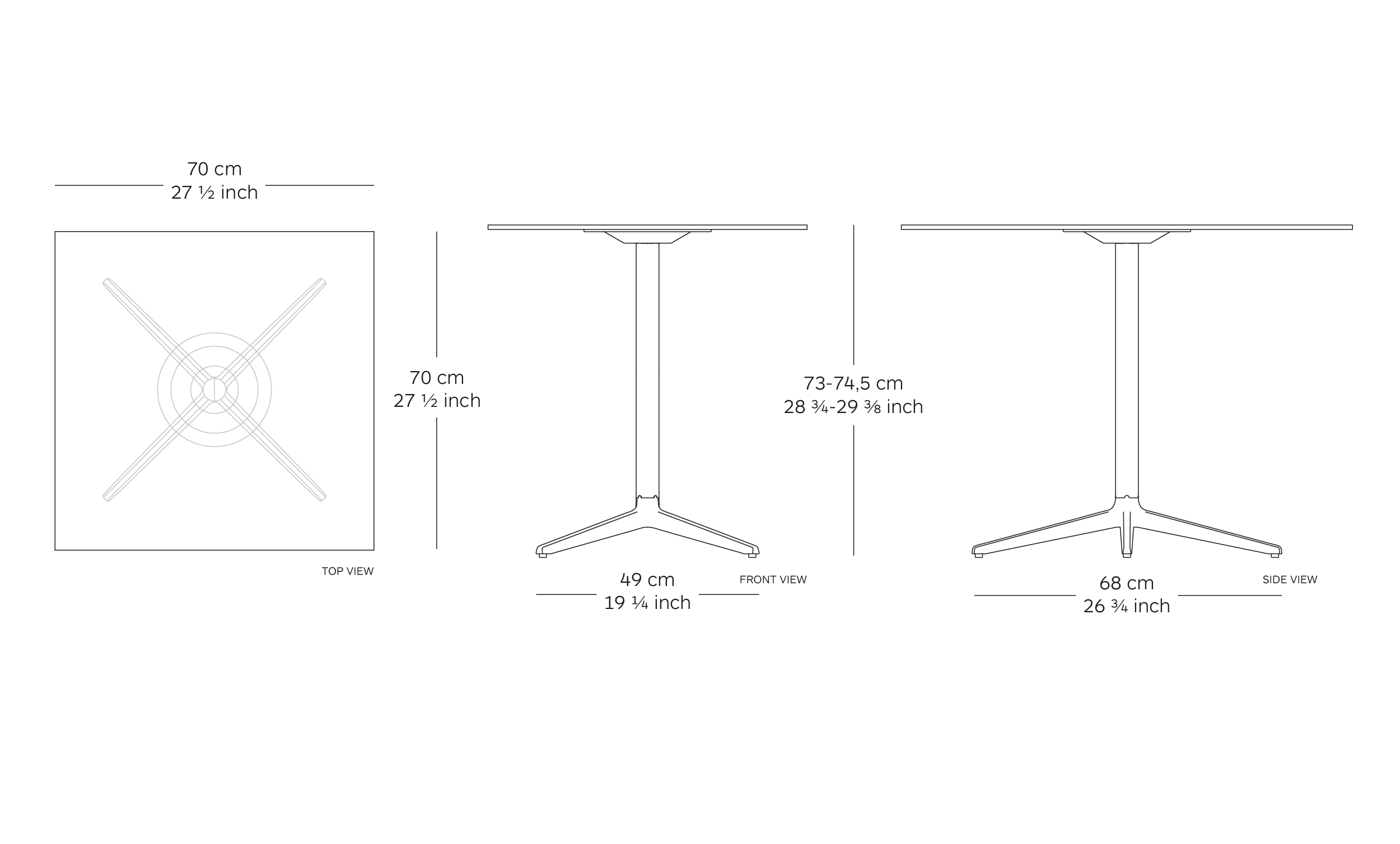 MOD. 9510-01 misterx table dimensions