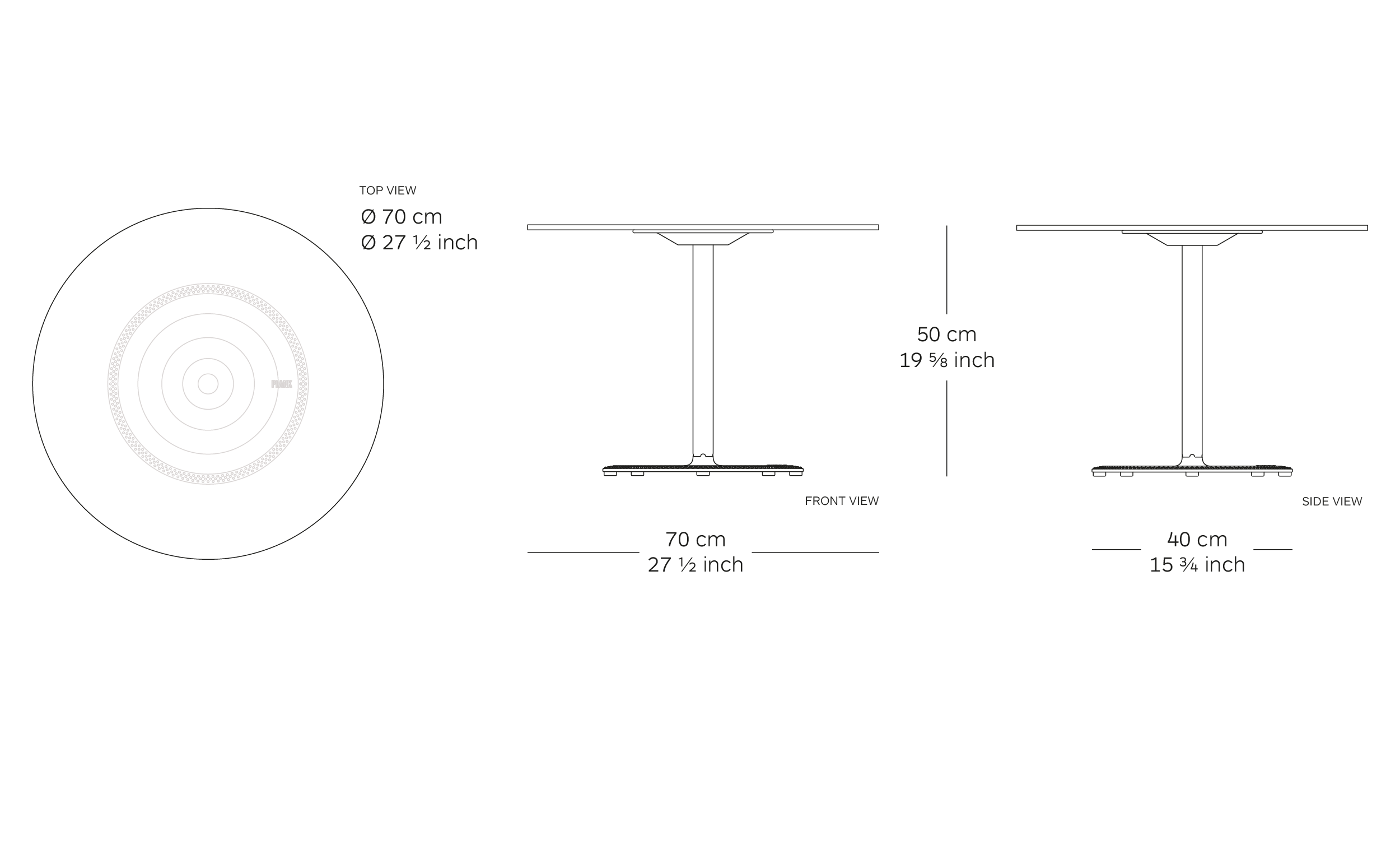 bon table dimensions