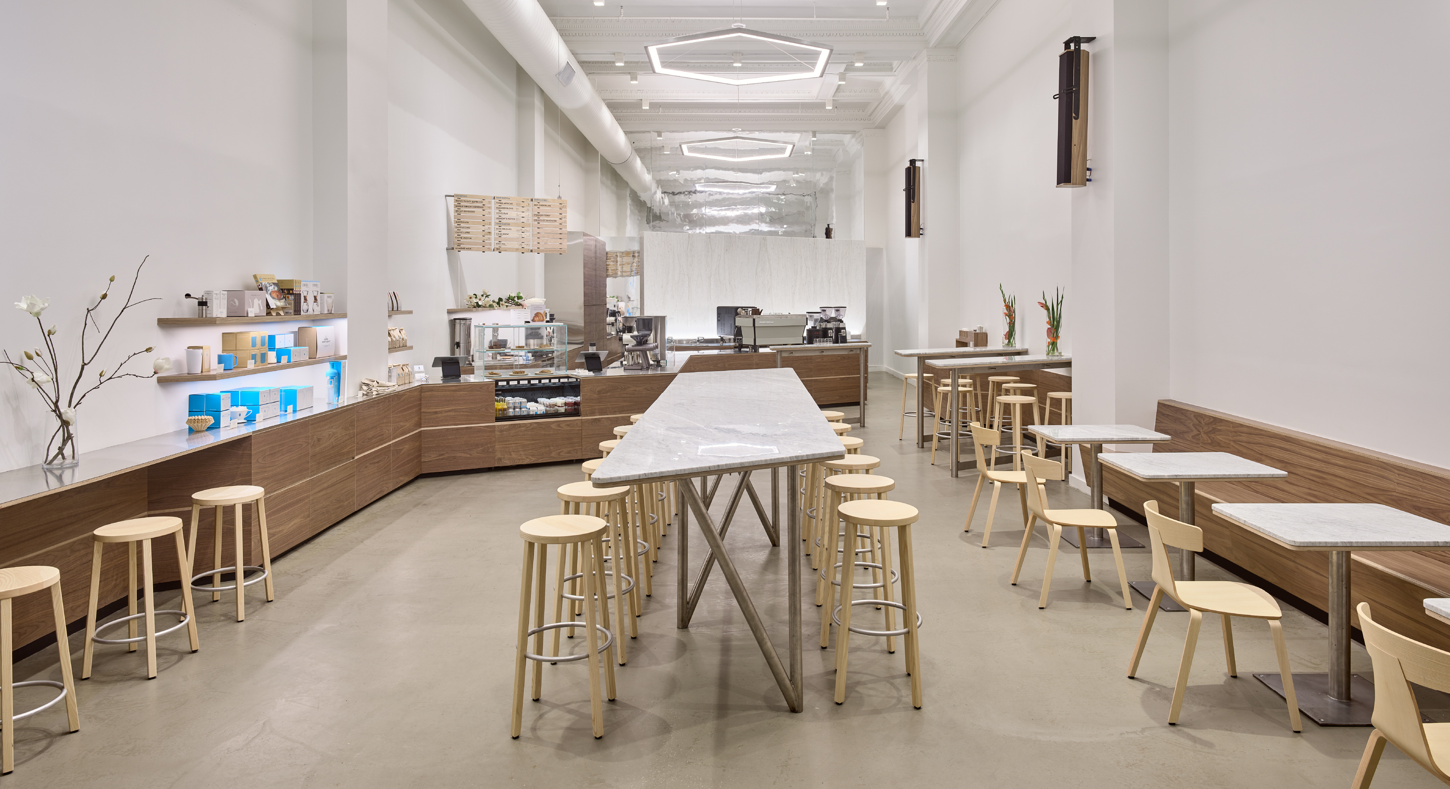 Remo wood and blocco stool at gramercy park