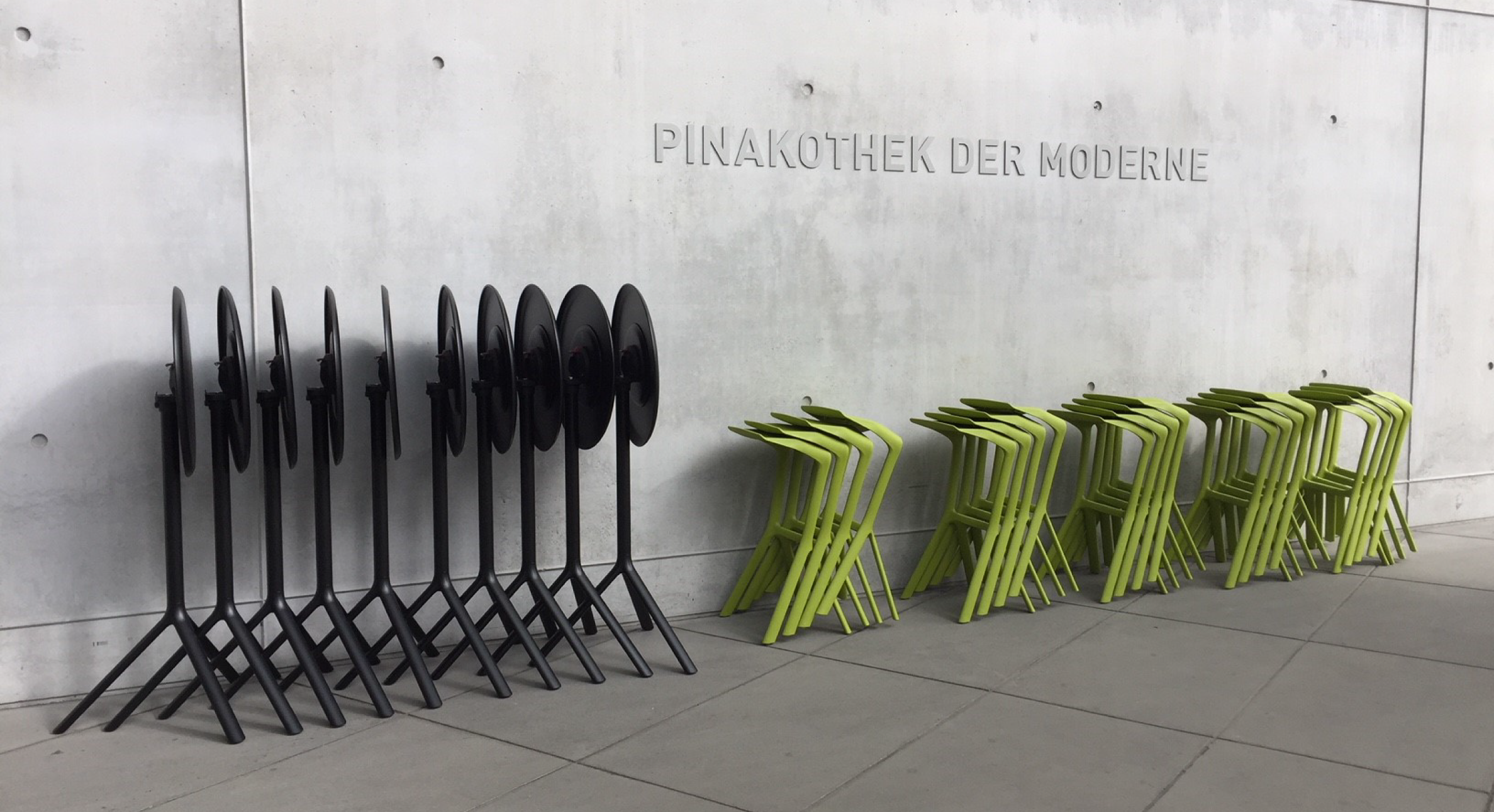 Miura stool and Miura table round at pinakothek der moderne